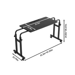 Lingmi Recliner Table Overbed Table Wheels Adjustable Height And Length Over
