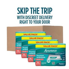 Assurance Unisex Premium Underpad, Maximum , Extra Large 30″ x 36″ (120 Count)