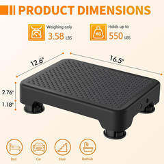 One Step Stools for Adults, Portable Safety Step Platform for Seniors Small Plas