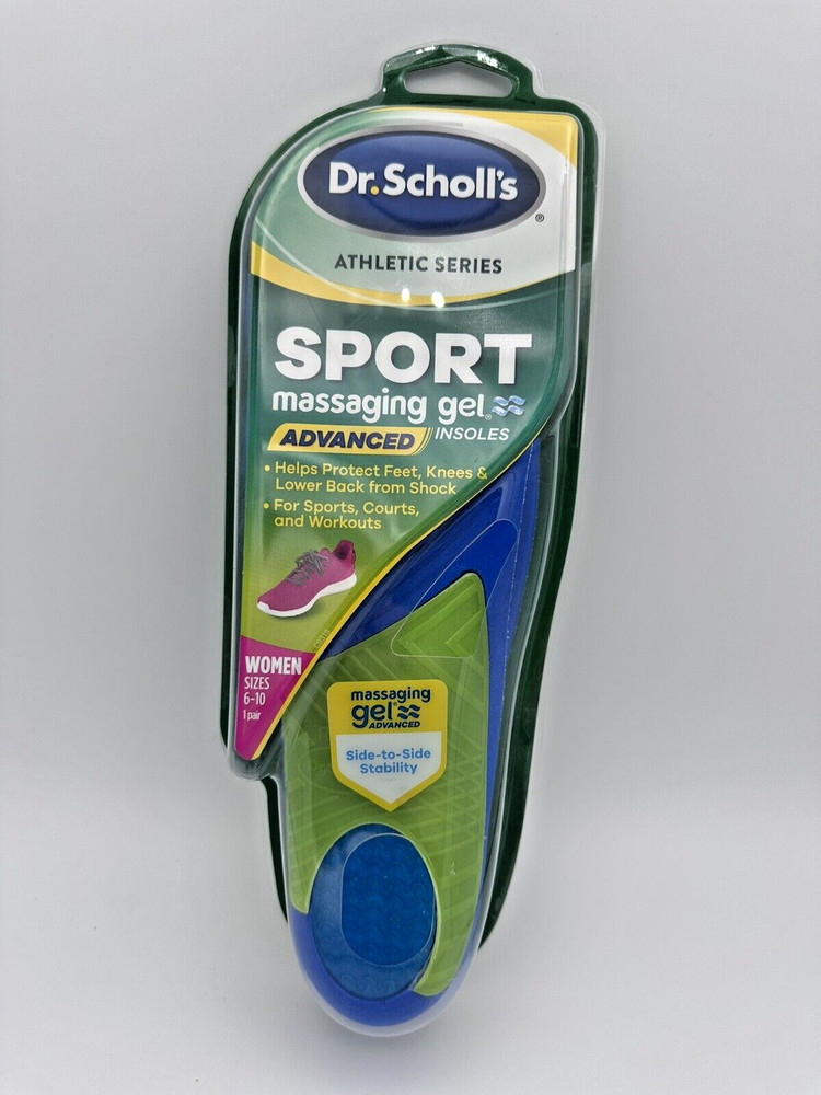 Dr Scholls 1-Pair Sport Massaging Gel Advanced Shoe Insoles Women Size 6-10