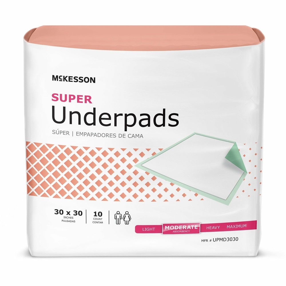 150 McKesson Moderate Absorbency Disposable Incontinence Underpads 30″ x 30″
