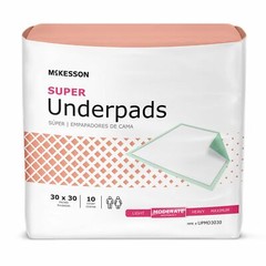 150 McKesson Moderate Absorbency Disposable Incontinence Underpads 30″ x 30″