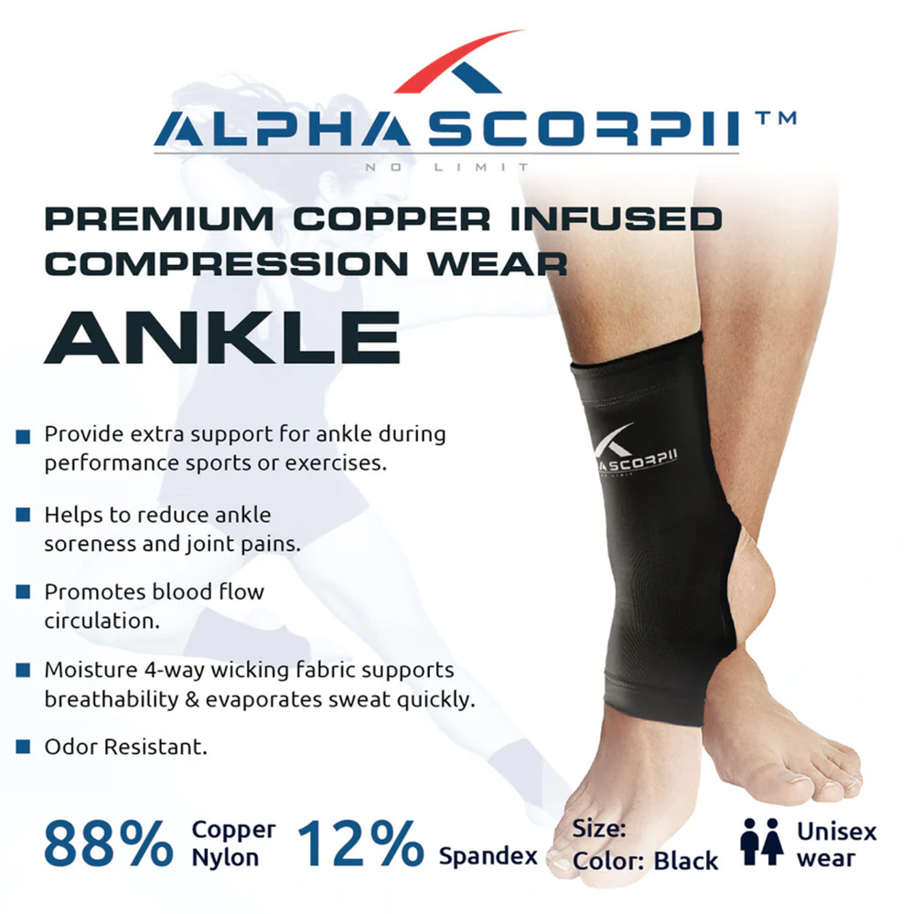Ankle Copper Infused Compression Sports Sleeve