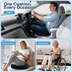 Donut Pillow for Tailbone Pain, Hemorrhoids – Cooling Gel Memory Foam Chair Seat