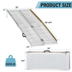6ft Aluminum Multi-Folding Wheelchair Ramp Portable Mobility Scooter 600Lbs