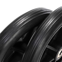 Covzoe 4 Pack Wheel Replacement, 6 Inch Anti-Slip Solid 6 inches, Black
