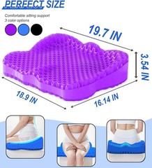 19.7in Breathable Gel Seat Cushion for Office Chairs & Wheelchairs – Pain Relief