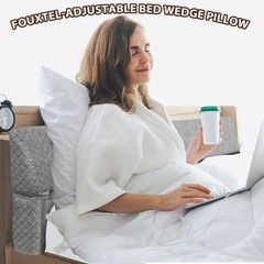 FOUXTEL 4 Modes Pillow Wedge for Headboard Gap, Foldable Bed King, Dark Grey