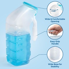 Portable Glow-in-the-Dark Urinals for Men – 6 Pack Reusable Bedside Pee Bottles,