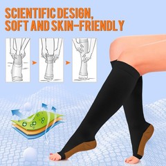 Sooverki Copper Compression Socks for Women & Men Large-X-Large, 01 Black