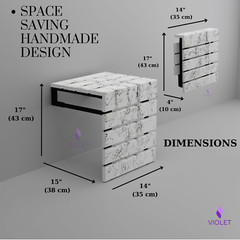 Marble Pattern Wall Mounted Folding Handmade Premium Teak Wood Seat