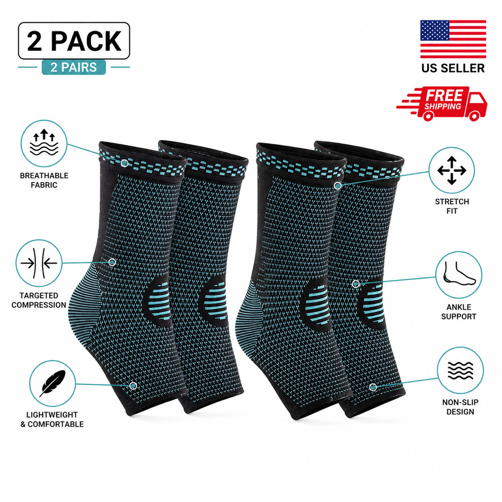 Ankle Compression Sleeve Brace Socks for Sprains Plantar Fasciitis Foot Support