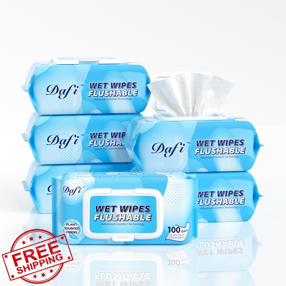 DAFI Flushable Wipes 600 Count Unscented