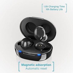Pair of Hearing Amplifiers Rechargeable Black with USB Cable For The Elderly US