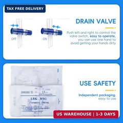 5PCS Leg Urinary Drainage Bags,1000ML Large Capacity Catheter Leg Bag,2 Adjustab