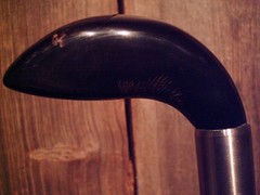 walking stick Buffalo Horn handle stainless steel collar maple shaft MADE IN USA