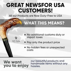 Raven Walking Stick Cane Solid Bronze Brass Metal Staff Wooden Handle Shaft