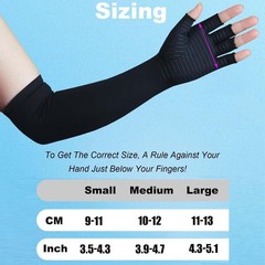 1pair Long Arthritis Compression Glove for Women Men,copper Gloves for Joint Pai