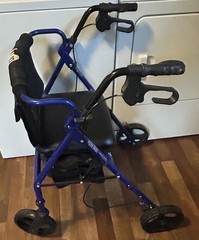 Drive Medical Hugo Elite Rollator Walker with Seat Backrest and Basket Blue