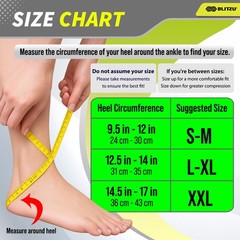 BLITZU Compression Socks for Plantar Fasciitis, Small/Medium (1 Pair), Black