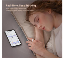 Femometer Gen1 Smart Ring Fertility and Ovulation Tracking White Rose Size 8