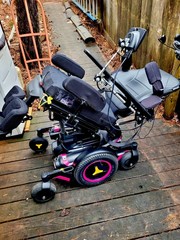 Permobil M3 Corpus Power Wheelchair Tilt-In-Space Remote Control Black Pink
