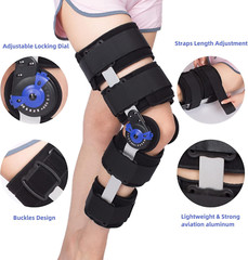 Hinged ROM Knee Brace Post Op Knee Brace Adjustable Knee Immobilizer Support wit