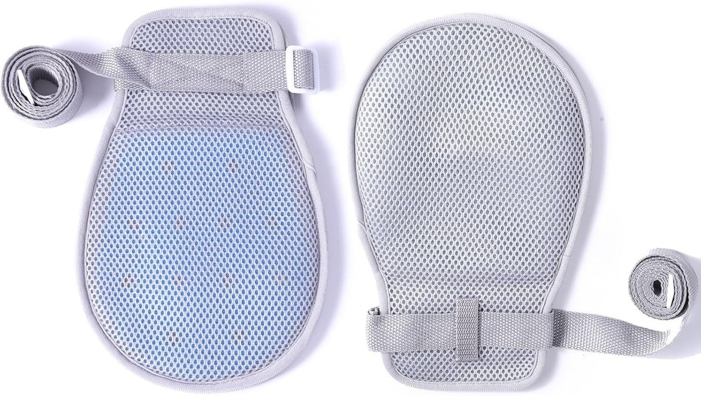 Medical Restraint Mitts for Adults – 2Pcs Anti Scratch Gloves with Grab Plates