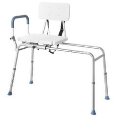 VEVOR Sliding Shower Chair Tub Transfer Bench with Cut-Out Seat Backrest 400 lbs