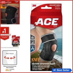 Knee Brace Adjustable Compression Support Neoprene Breathable Black Pain Relief