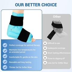 Ankle Foot Ice Pack Wrap for Plantar Fasciitis, Sprains, Heel Spur, Swelling,…