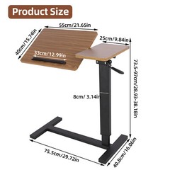 Over Bed Chair Table Hospital Overbed Height Adjustable Laptop Tray Stand Tilt