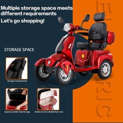 Heavy Duty 4 Wheel Mobility Scooters for Seniors & Adults 500lbs Capacity Electr