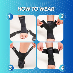 Caspe 2X Ankle Brace Support Compression Sleeve Fasciitis Pain Relief Foot Wrap