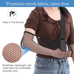 Mesh Arm Shoulder Sling, Shower, Breathable, Rotator Cuff, Pad, Men Women,Adjust