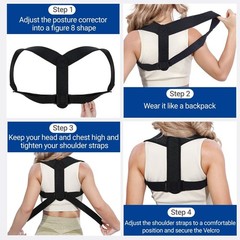 2PCS Adjustable Posture Corrector Brace for Men & Women – Back, Neck & Shoulder