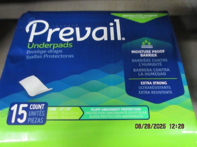 Prevail Underpads/15 Count/Large size (23″ x 36″)