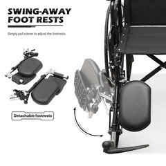 [FDA APPROVED]Folding Reclining Medical Transport Wheelchair w/Removable Armrest