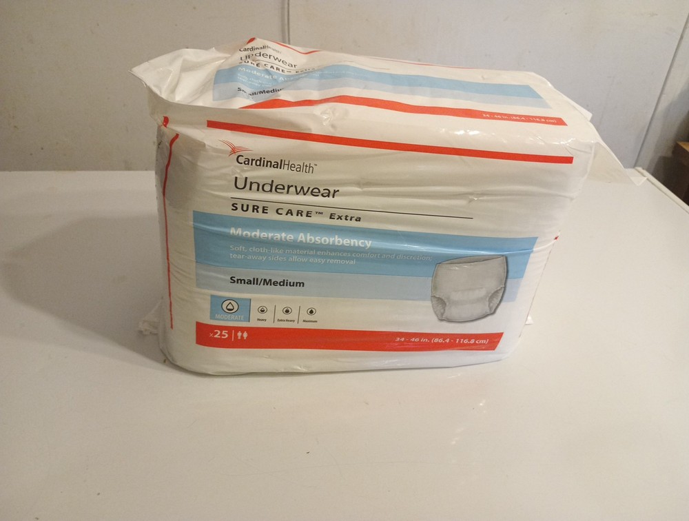 Cardinal Health Underwear 20 count SURE CARE Plus Heavy Absorbency S/M (34″-46″)