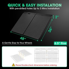 1/2PCS Shed Ramp for Riding Mower Anti-Slip Punch Plate Ramp Velvet Black Alloy