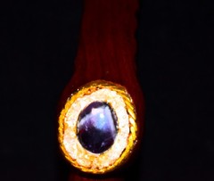 Chevron Amethyst on Black Walnut