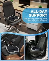 Memory Foam Truck Seat Cushion with TPE Gel Support, Truck Seat Black&gray