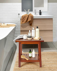 Waterproof Teak Shower Bench with Storage Shelf for Indoor & Outdoor Use