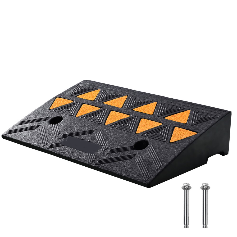 4.25″Heavy Duty Rubber Driveway Ramp 11.8″W×19.7″L 15 Ton Load