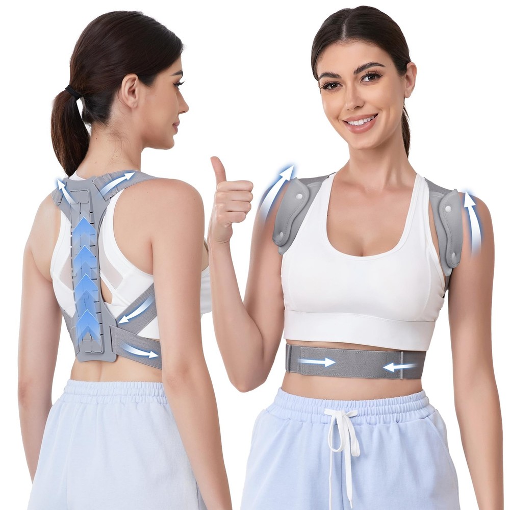 FORTEMOTUS Posture Corrector for Women Men – Back Straightener X-Large, Grey