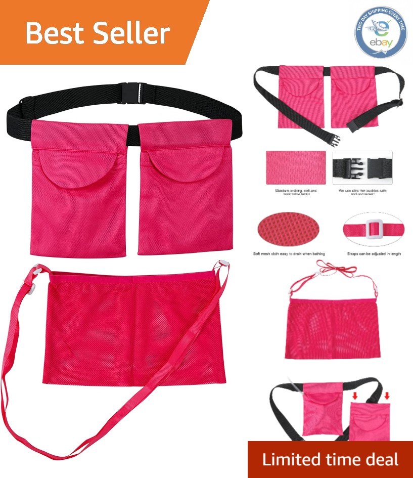 Post-Surgery Mastectomy Drain Holder with Comfortable Shower Bag Kit in Rose Red