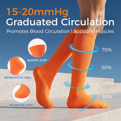 Compression Socks for Women & Men 15-20 Mmhg, Knee High Medical Support Stocking