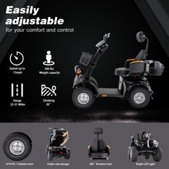 1000W 4-Wheel All-Terrain Electric Power Mobility Scooter Heavy Duty Scooter