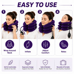 Inflatable Cervical Neck Traction Device Adjustable Neck Stretcher Pain Relief