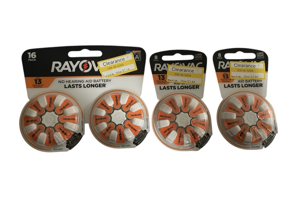Hearing Aid Batteries Rayovac Size 13, 32 Count Best By 2024